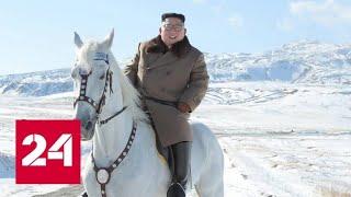 По первому снегу на белом коне: Ким Чен Ын предался размышлениям на горе Пэктусан - Россия 24