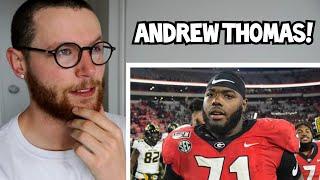 Rugby Player Reacts to ANDREW THOMAS Georgia Bulldogs OT & His Football Journey So Far!