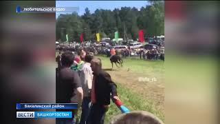 Лошадь протаранила толпу людей на Сабантуе: появилось видео ЧП в Башкирии