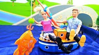 Барби и Кен на рыбалке. Видео для девочек. Мультфильмы Барби