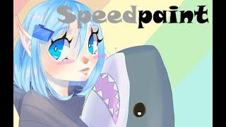 Speedpaint | cute girl and ikea shark | Paint tool sai