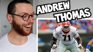 Rugby Player Reacts to ANDREW THOMAS Offensive Tackle Film Study Playing For The Georgia Bulldogs!