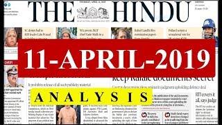 Daily News Analysis | 11th April 2019 | The Hindu News Analysis -  UPSC Prelims 2019