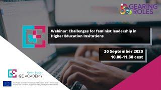 Joint webinar with Gearing Roles | Challenges for feminist leadership in HEIs