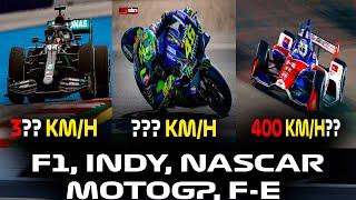 400 Km/h? Velocidade Máxima  F1 vs Indy vs MotoGP vs Nascar vs Formula E