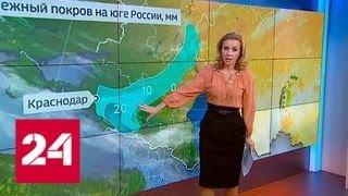 "Погода 24": на юге России за ночь выпало 30 сантиметров снега - Россия 24