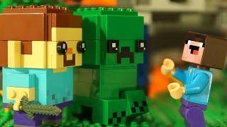 СТИВ и КРИПЕР BrickHeadz LEGO Minecraft - Лего НУБик Майнкрафт Мультики и ФНАФ FNAF