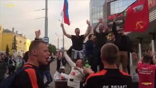 Петрозавосдк отмечает победу России и выход в 1/4 финала ЧМ-2018