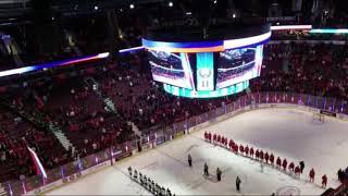 МЧМ-2019: Российский гимн в Ванкувере после победы над Канадой