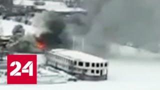 На судостроительном заводе в Москве сгорел катер - Россия 24