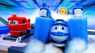 Роботы Поезда чинят железную дорогу - Мультики про игрушки машинки