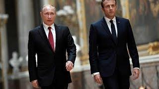 Встреча Владимира Путина и Эмманюэля Макрона. Прямой эфир