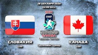 Словакия U20 - Канада U20 . МЧМ-2021. 28 Декабря 2020. Голы и лучшие моменты матча.