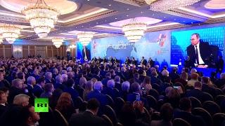 Путин участвует в съезде Российского союза промышленников и предпринимателей