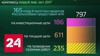 Россия в цифрах. Кредитование АПК Россельхозбанком - Россия 24