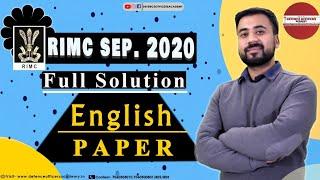 RIMC ENGLISH PAPER SOLUTION SEPT - 2020 |Live