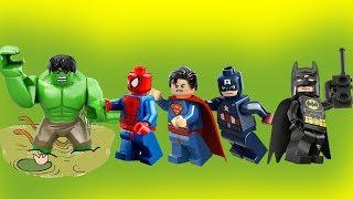 12 подвигов Супергероев. Подвиг №3. Бэтмен. Супермен. Человек паук. Халк. Лего мультфильмы 2017