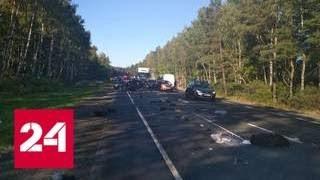 Появилось видео смертельного ДТП с участием восьми машин в Подмосковье - Россия 24