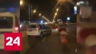 Водитель фургона по "встречке" уходил от московских инспекторов - Россия 24