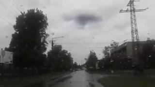 Unusual UFO appeared in the sky during a thunderstorm. UFO 2017