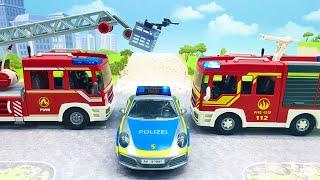 Мультфильмы про машинки - Полицейская Пожарная машина. Развивающие видео с игрушками для детей 2020.