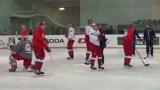 Дацюк и Капризов  на льду. Видео с тренировки сборной России
